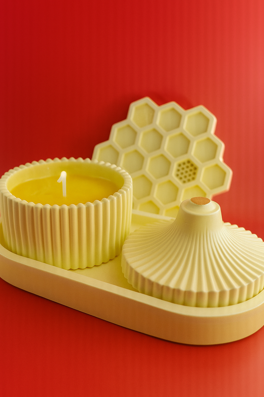 HONEY SCENTED CERAMIC CANDLE SET